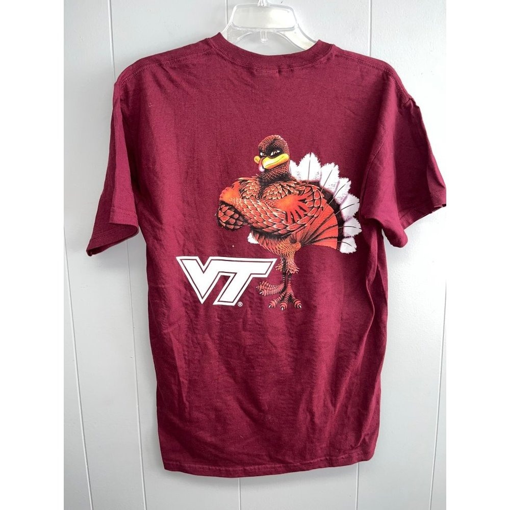 Virginia Tech VT Hokie Bird Maroon Shirt‎ Gildan Heavy Cotton